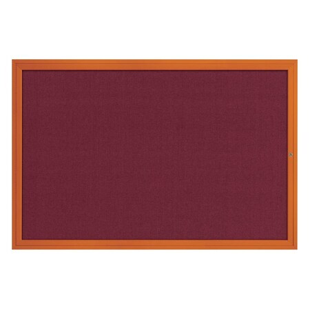 United Visual Products Hinge-less Radius Corkboard, 24"x36", Black Alum Frame/Cinnabar UVEB2436R-BLACK-CINNABA